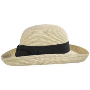 Toucan Collection | Toyo Straw Backbow Packable Roller - Made to Order | 104853 | profile | NATURAL/BLACK