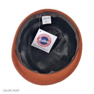 Bollman Hat Company | Heritage Collection 2010s Wool Felt Jockey Cap | 123298 | under | RUST