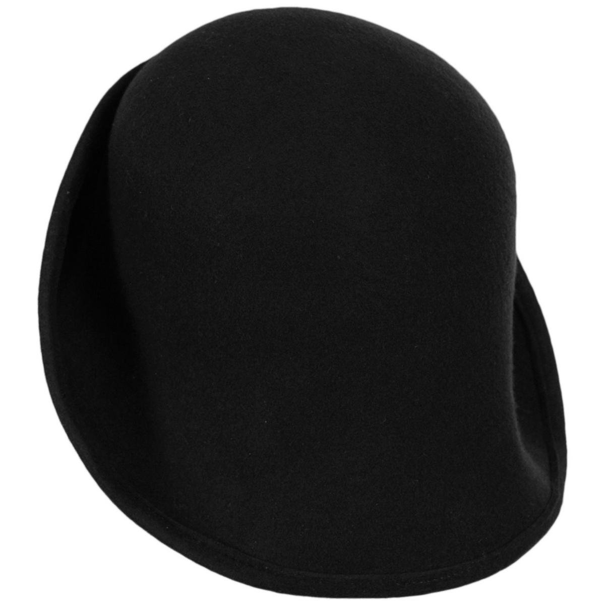 Kathy Jeanne | 6-Way Shapeable Wool Felt Cloche Hat | 124715 | detailthree | BLACK