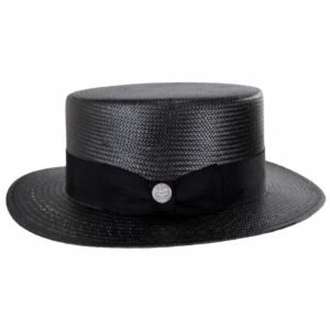 Stetson | Keeneland Shantung Straw Skimmer Hat | 127003 | profile | BLACK