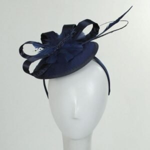 Jeanne Simmons | Marino Satin Bow Fascinator Hat | 120715 | profile | NAVY