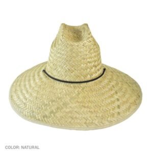Dorfman Pacific | Palm Leaf Straw Lifeguard Hat with Bound Brim | 126162 | front | NATURAL