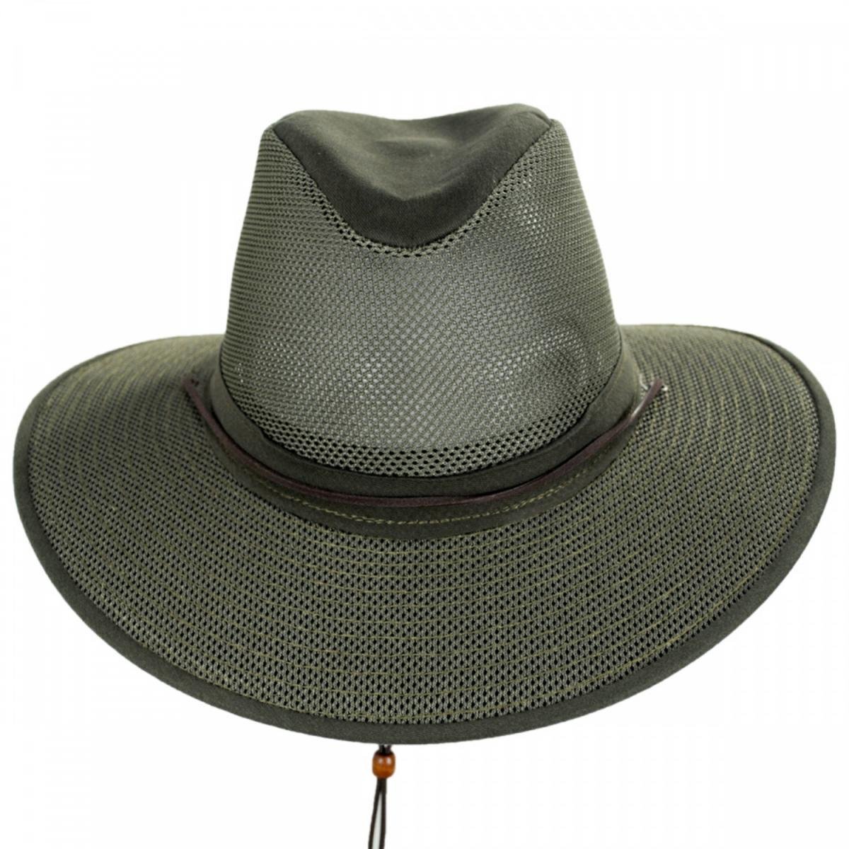 Henschel | Mesh Aussie Grande 3.5 Inch Brim Hat | 140343 | front | OLIVE