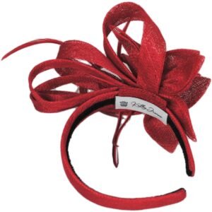 Kathy Jeanne | Jada Sinamay Straw Fascinator Hat | 122428 | under | RED