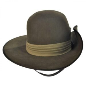 Akubra | Aussie Slouch Open Crown Fur Felt Hat | 131706 | profile | KHAKI