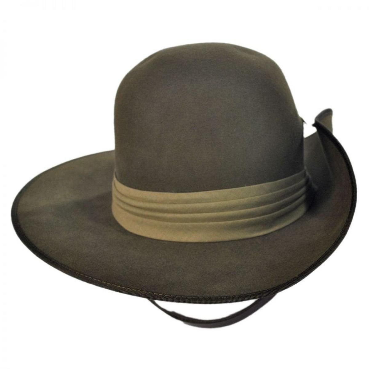 Akubra | Aussie Slouch Open Crown Fur Felt Hat | 131706 | profile | KHAKI