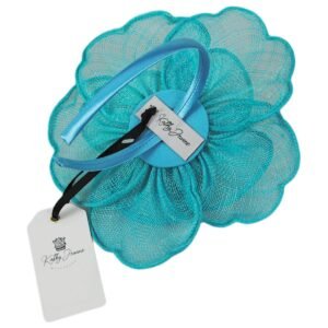 Kathy Jeanne | Rosa Sinamay Straw Fascinator Hat | 122425 | under | TEAL