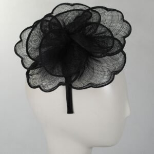 Kathy Jeanne | Rosa Sinamay Straw Fascinator Hat | 122425 | profile | BLACK