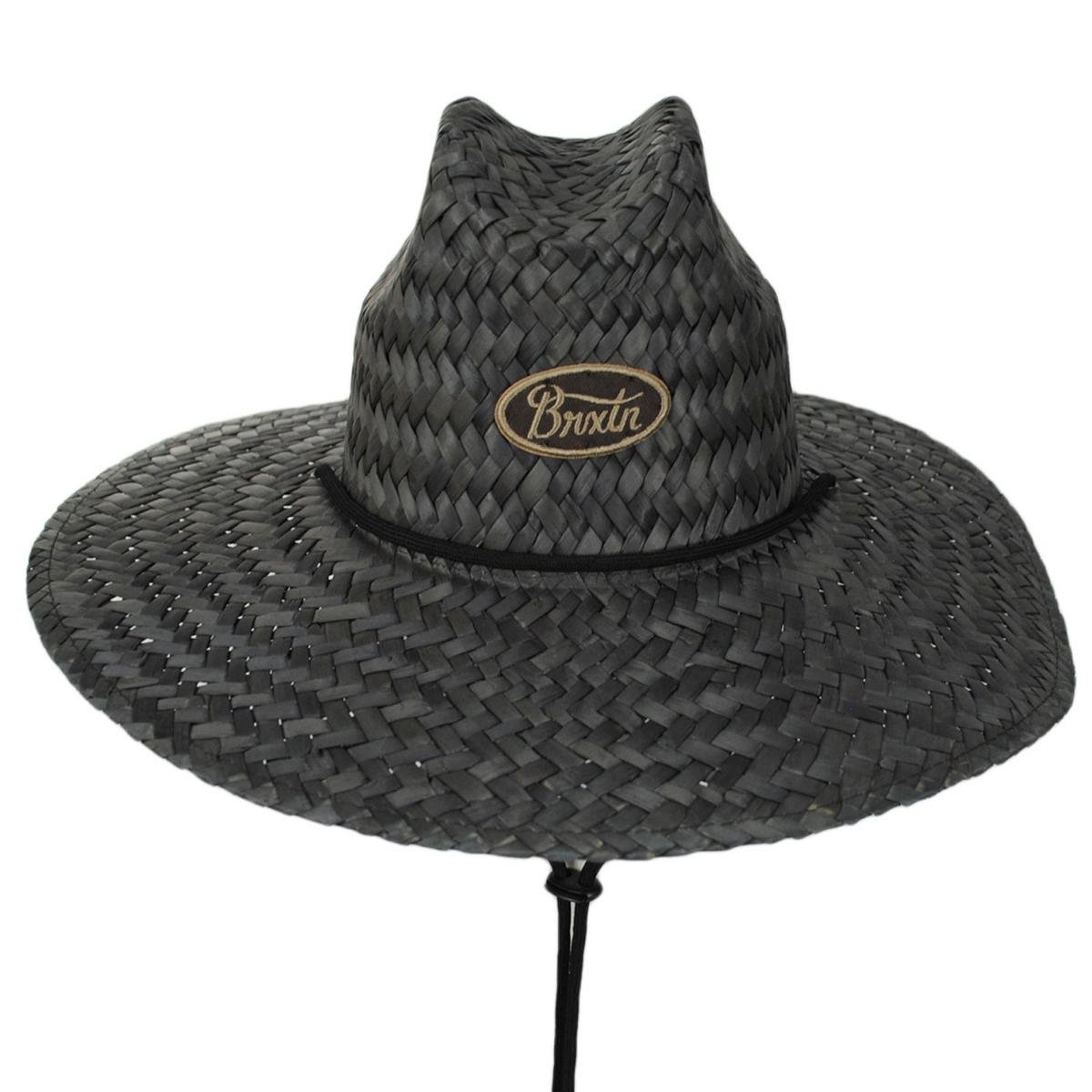 BRIXTON HATS | Parsons Palm Leaf Straw Lifeguard Hat | 128350 | front | DEEP BROWN