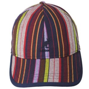 Kangol | Multi Color Stripe Polyester Blend Strapback Baseball Cap | 201128 | front | PREPPY MULTI