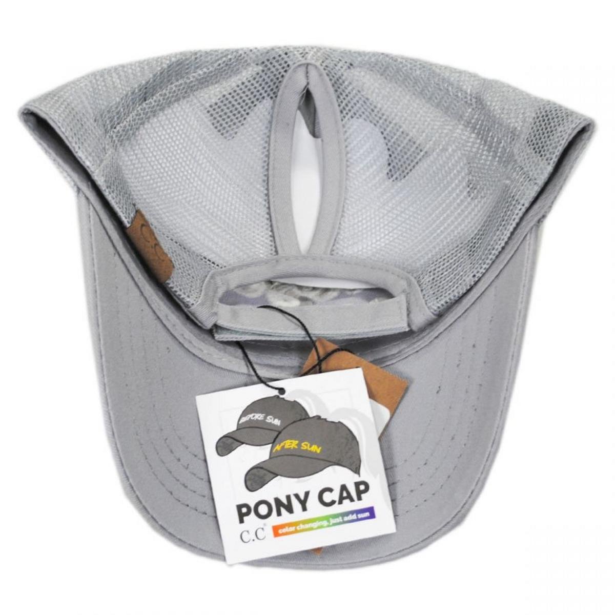 C.C PonyCaps | High Ponytail Rose All Day Mesh Adjustable Baseball Cap | 223105 | under | GREY