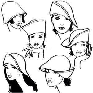 Kathy Jeanne | 6-Way Shapeable Wool Felt Cloche Hat | 124715 | front | BLACK