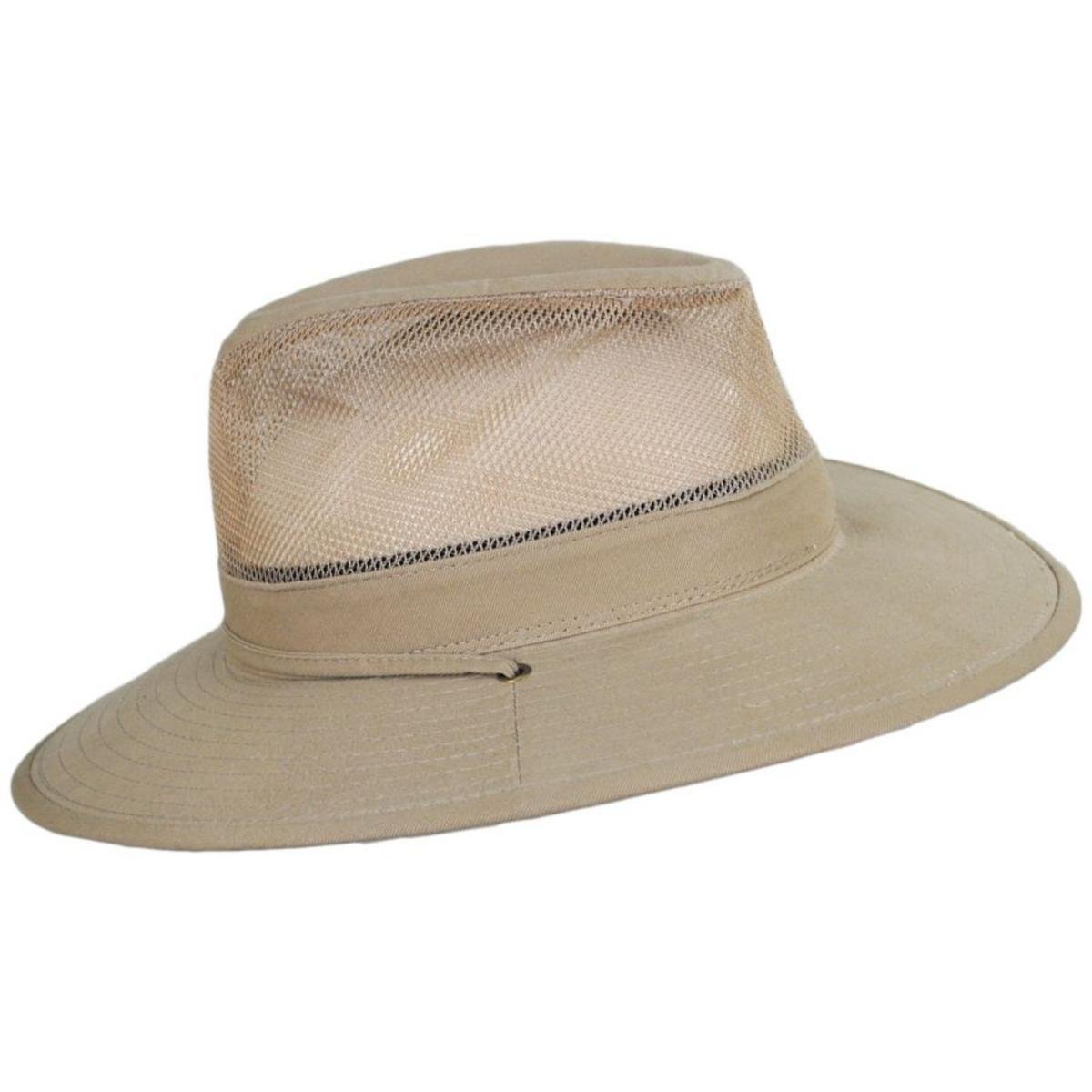 Dorfman Pacific | Solarweave Breezer Aussie Hat | 400221 | profile | CAMEL