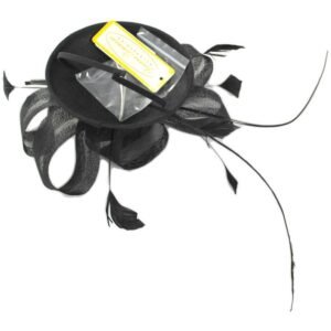 Jeanne Simmons | Sasha Sinamay Straw Fascinator Hat | 120762 | under | BLACK