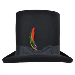Jaxon Hats | Stovepipe Wool Felt Top Hat | 193903 | front | BLACK