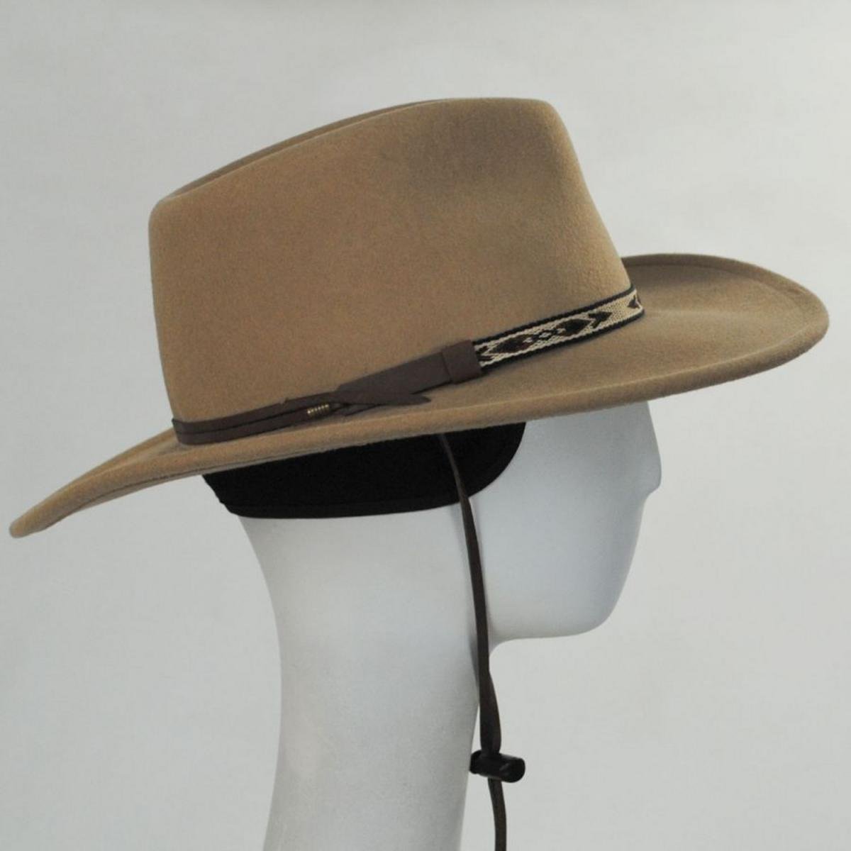 Stetson | Ashley Crushable Wool Felt Earflap Aussie Hat | 130710 | detailone | SAND