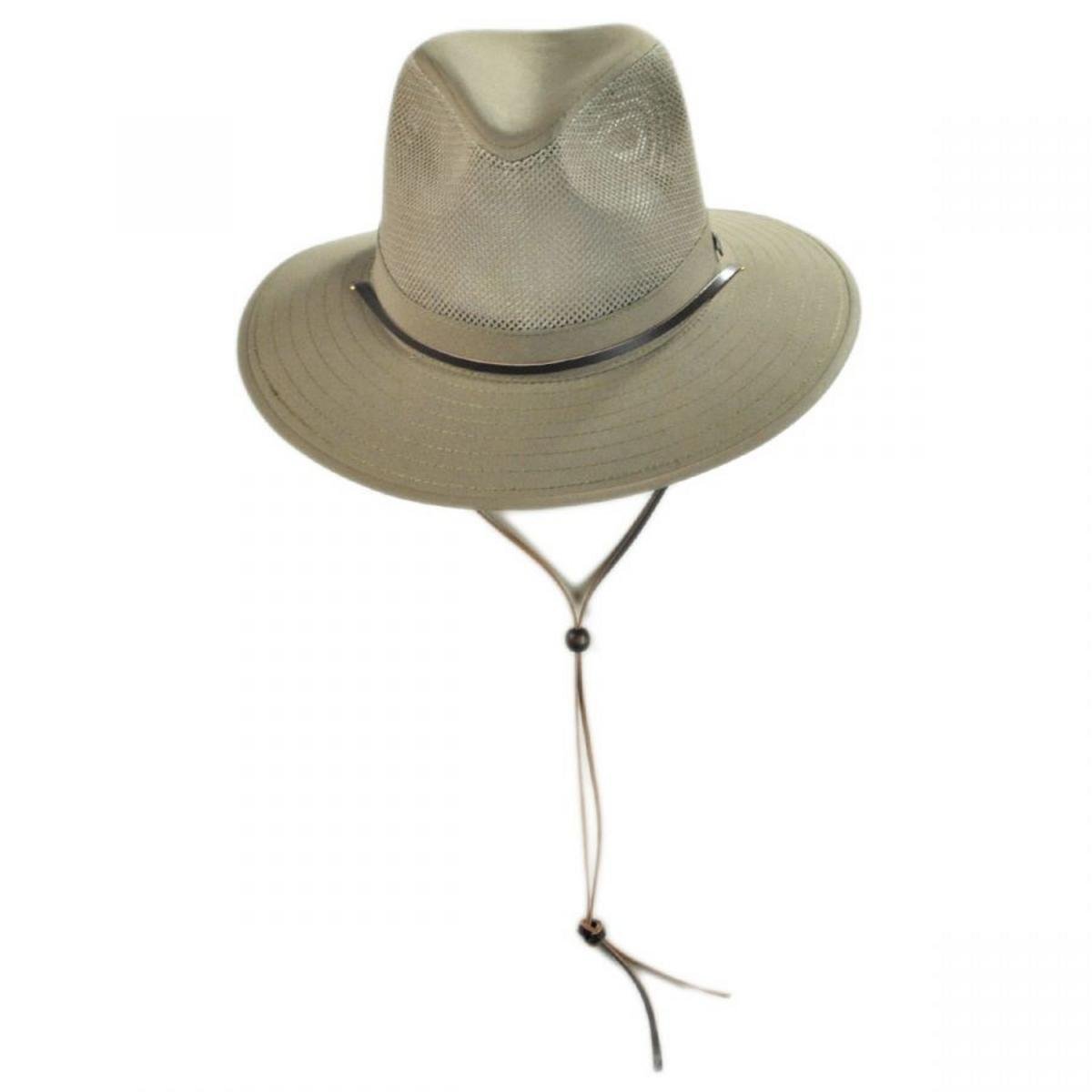 Jaxon Hats | Mesh Crown Aussie Hat | 147249 | detailone | KHAKI