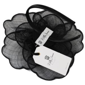 Kathy Jeanne | Rosa Sinamay Straw Fascinator Hat | 122425 | under | BLACK