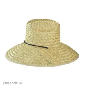 Dorfman Pacific | Palm Leaf Straw Lifeguard Hat with Bound Brim | 126162 | profile | NATURAL