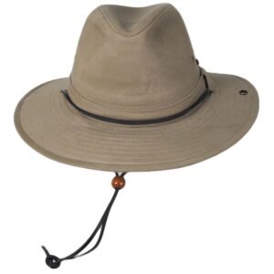 Dorfman Pacific | Chin Cord Cotton Aussie Hat | 400209 | front | KHAKI