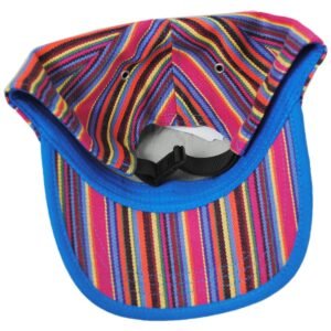 Kangol | Multi Color Stripe Polyester Blend Strapback Baseball Cap | 201128 | under | RAINBOW MULTI