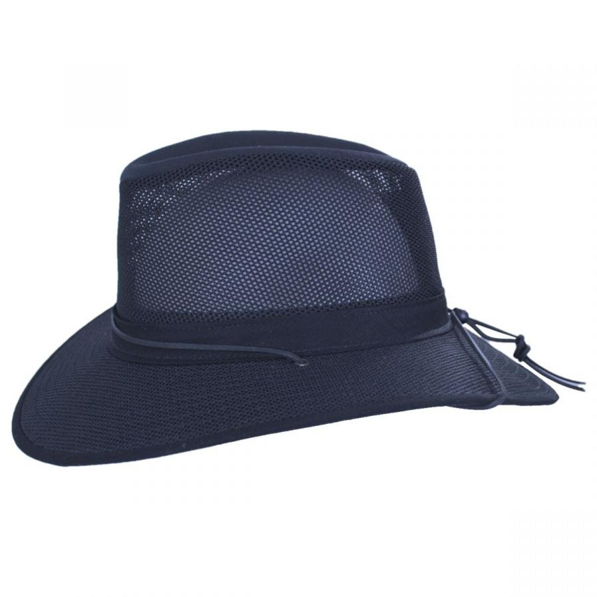 Henschel | Mesh Aussie Grande 3.5 Inch Brim Hat | 140343 | profile | NAVY