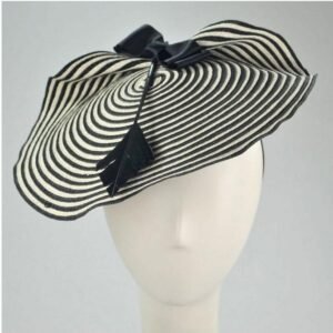 Jeanne Simmons | Striped Bow and Arrow Fascinator Hat | 120722 | lead | BLACK/WHITE