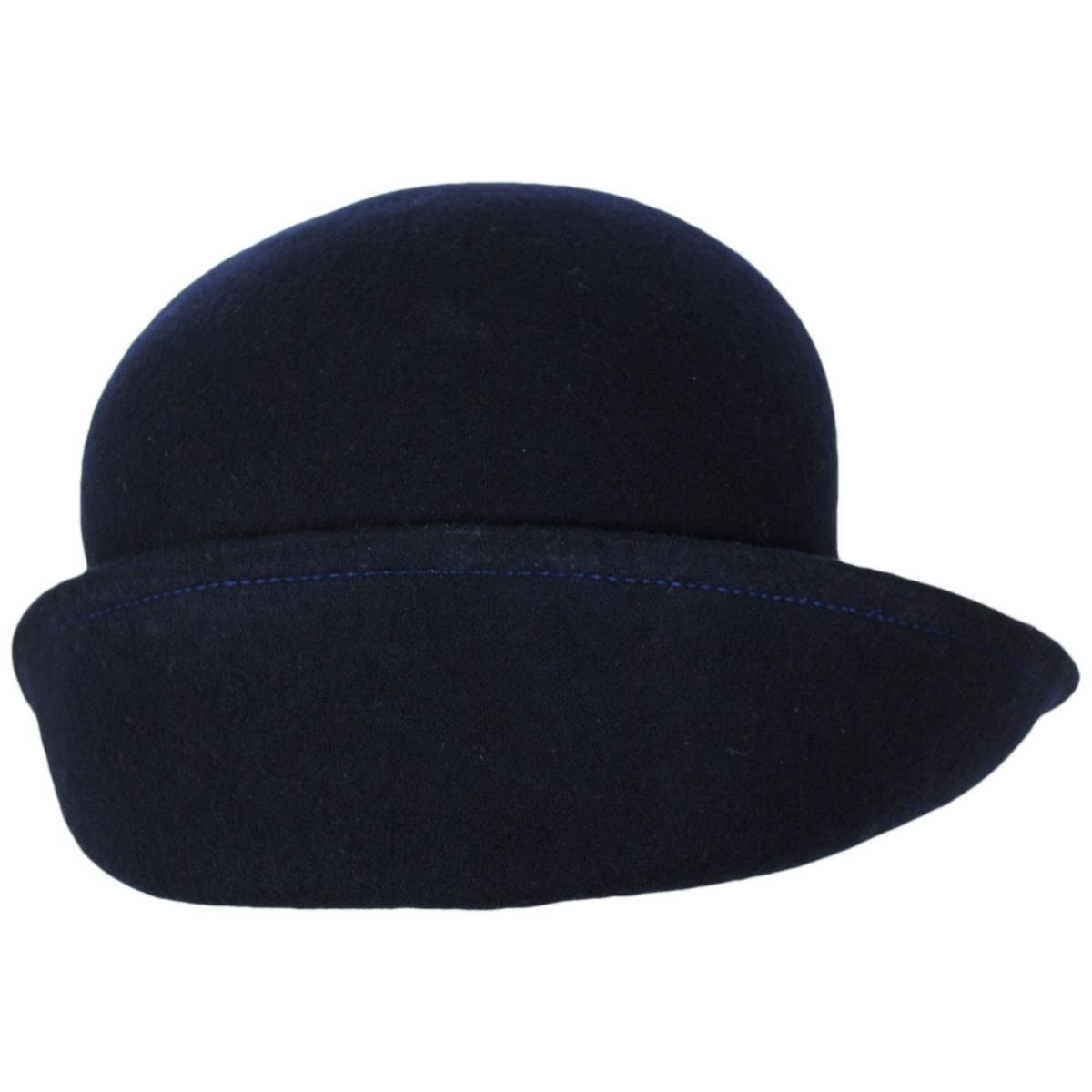 Kathy Jeanne | 6-Way Shapeable Wool Felt Cloche Hat | 124715 | detailfour | NAVY