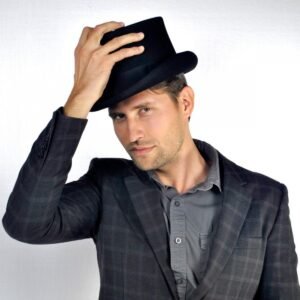 Jaxon Hats | Mid Crown Wool Felt Top Hat | 193700 | lsmtwo | BLACK