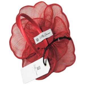 Kathy Jeanne | Rosa Sinamay Straw Fascinator Hat | 122425 | under | RED