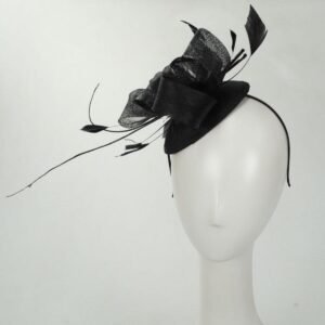 Jeanne Simmons | Sasha Sinamay Straw Fascinator Hat | 120762 | front | BLACK