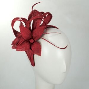 Kathy Jeanne | Jada Sinamay Straw Fascinator Hat | 122428 | profile | RED
