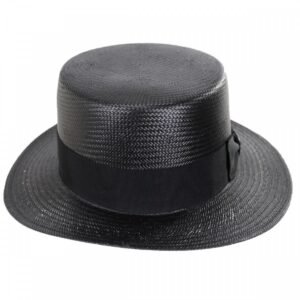 Stetson | Keeneland Shantung Straw Skimmer Hat | 127003 | front | BLACK