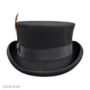 Jaxon Hats | Deadman Wool Felt Top Hat | 193901 | detailone | BLACK