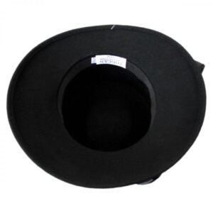 Toucan Collection | Satin Bow Slant Wool Felt Downbrim Hat - Made to Order | 125825 | under | BLACK