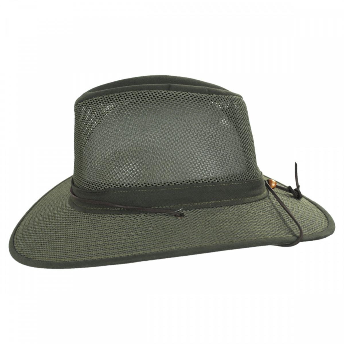 Henschel | Mesh Aussie Grande 3.5 Inch Brim Hat | 140343 | profile | OLIVE