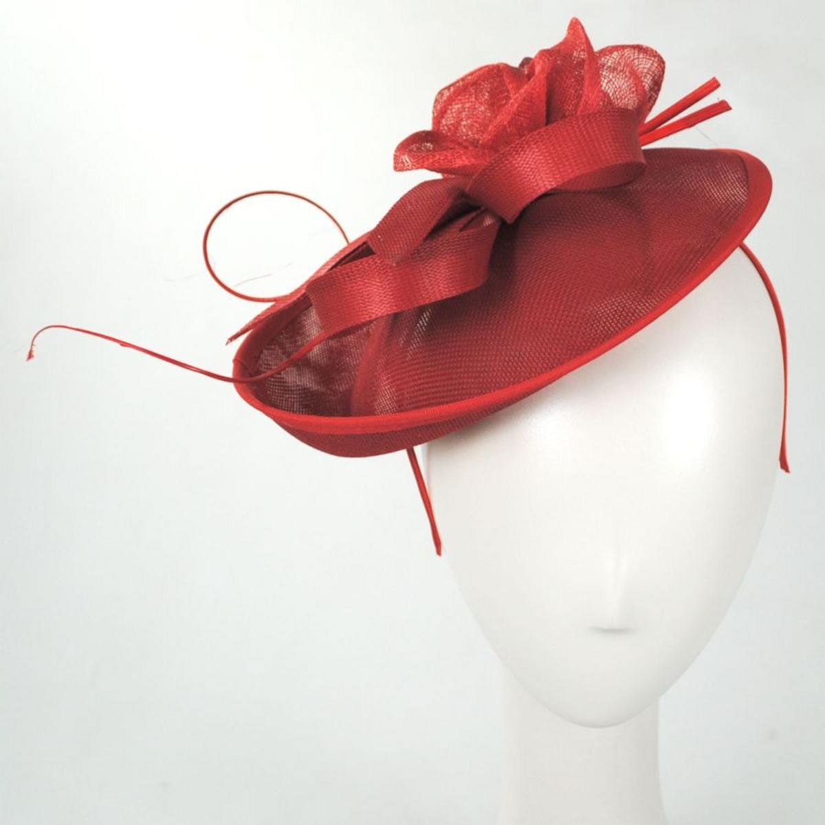 Jeanne Simmons | Dubois Sinamay Straw Fascinator Hat | 120761 | front | RED