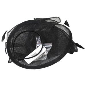 Jeanne Simmons | Isabelle Sinamay Straw Fascinator Hat | 120764 | under | BLACK