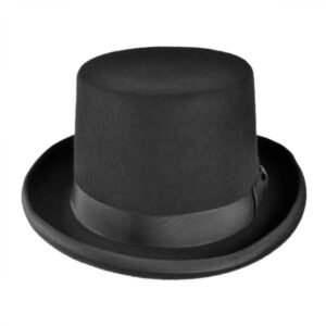 Jaxon Hats | Made in the USA - Classics Wool Felt Top Hat | 191722 | front | BLACK