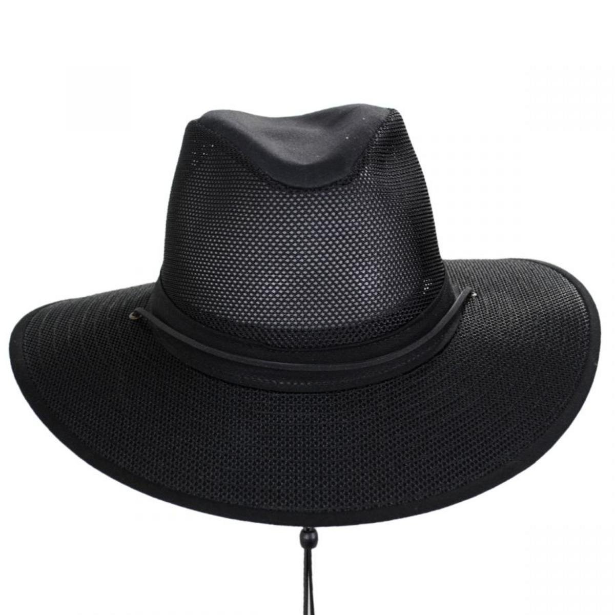 Henschel | Mesh Aussie Grande 3.5 Inch Brim Hat | 140343 | front | BLACK