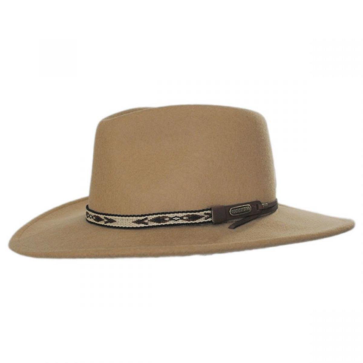 Stetson | Ashley Crushable Wool Felt Earflap Aussie Hat | 130710 | profile | SAND