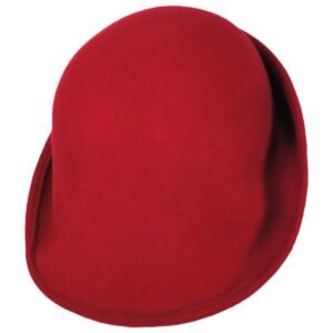 Kathy Jeanne | 6-Way Shapeable Wool Felt Cloche Hat | 124715 | detailthree | RED