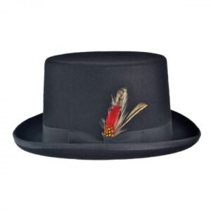 Jaxon Hats | Made in the USA - Classics Wool Felt Top Hat | 191722 | profile | BLACK